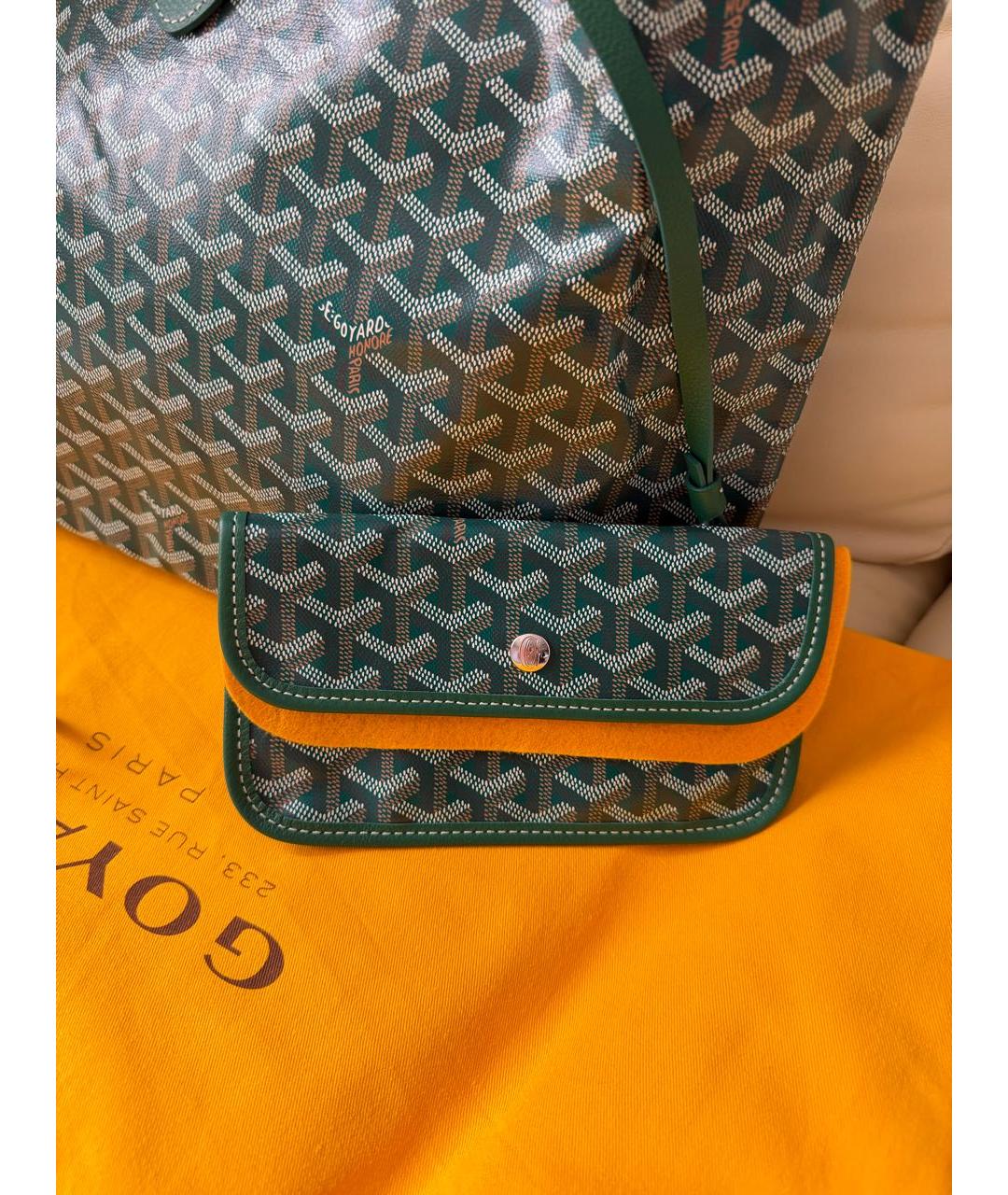 GOYARD Зеленая сумка тоут, фото 5