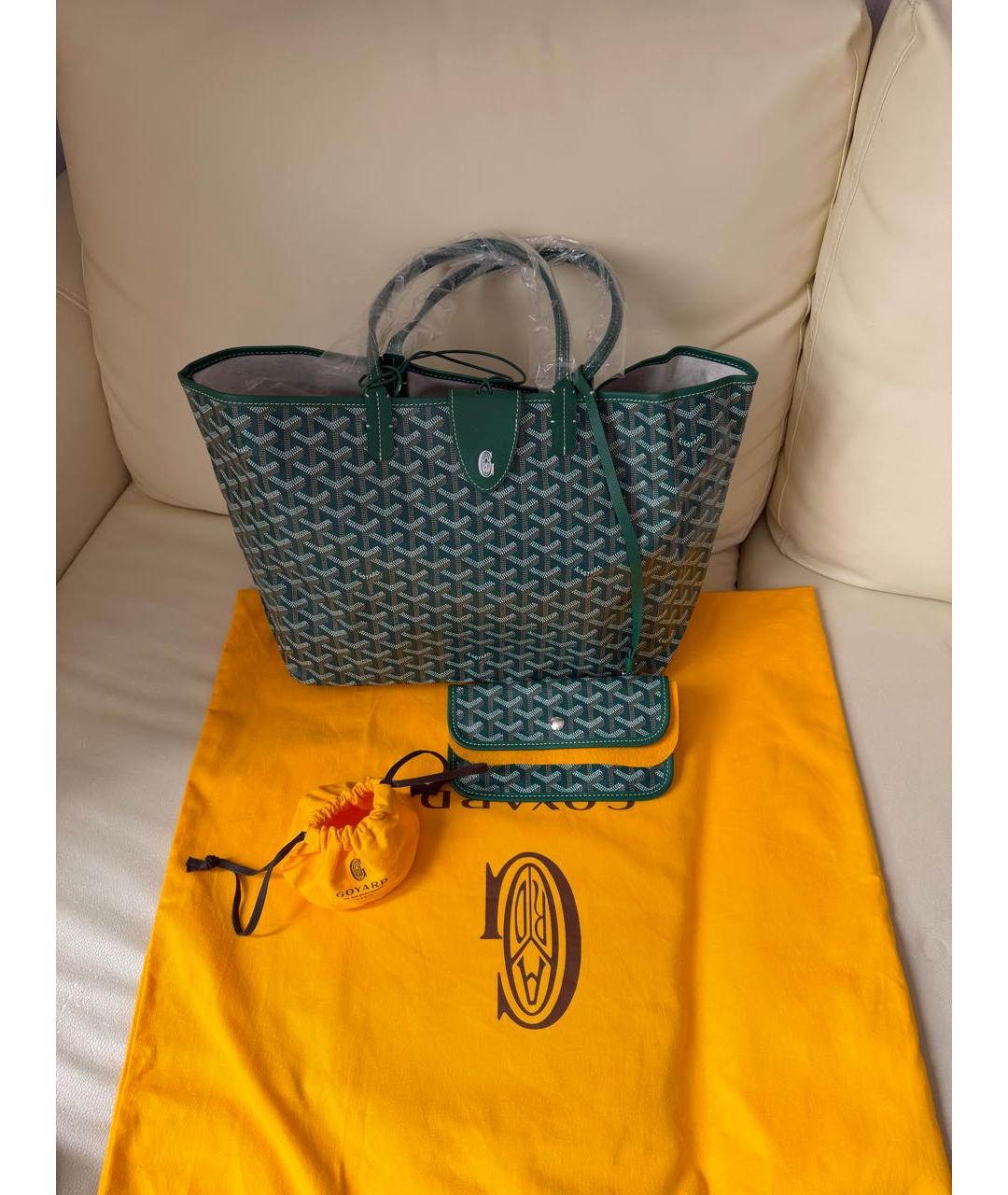 GOYARD Зеленая сумка тоут, фото 3