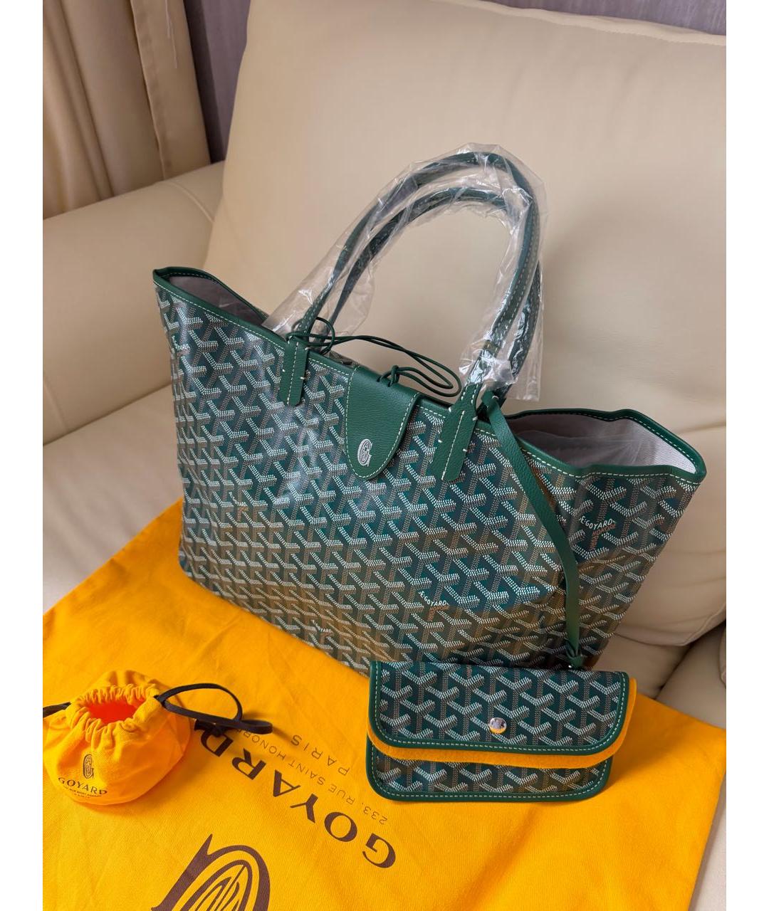 GOYARD Зеленая сумка тоут, фото 6