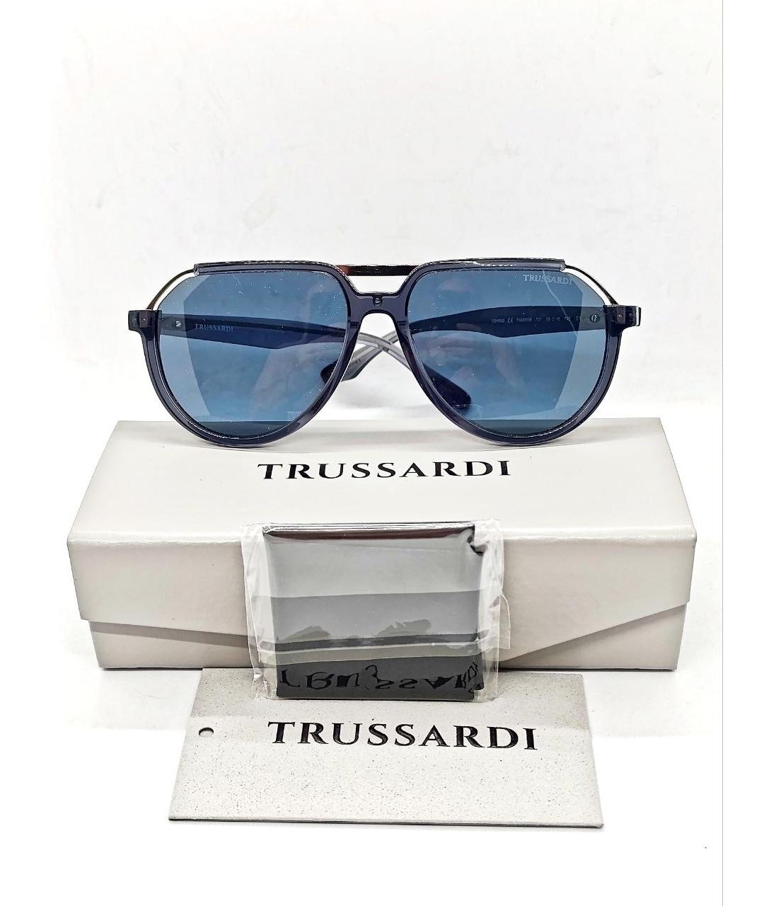 TRUSSARDI Голубые пластиковые солнцезащитные очки, фото 8