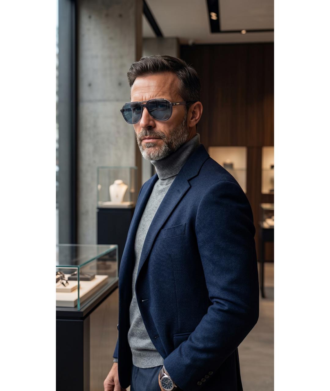 TRUSSARDI Голубые пластиковые солнцезащитные очки, фото 7