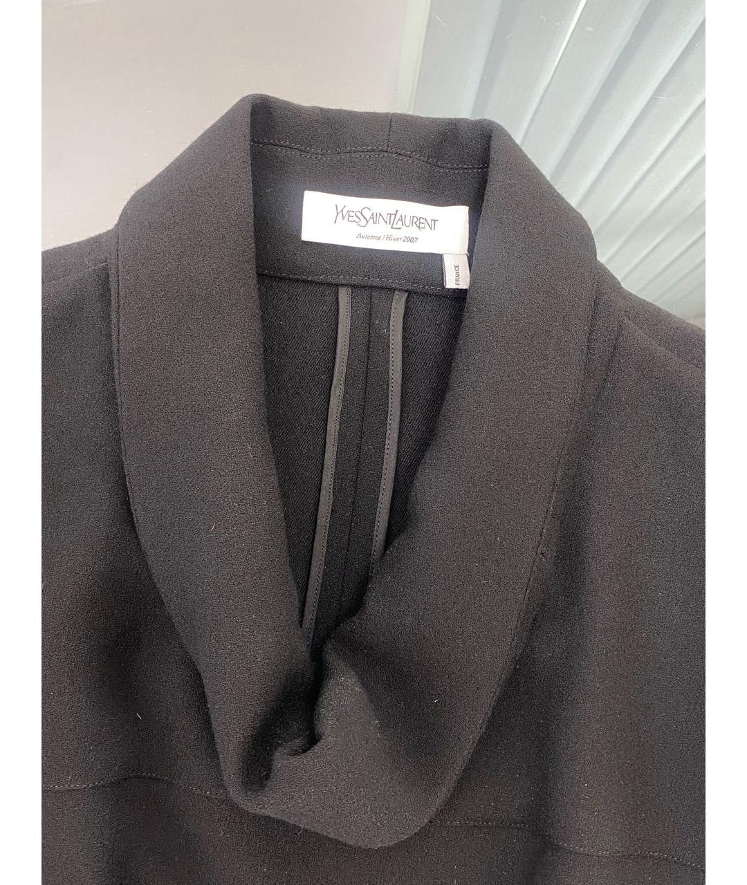 SAINT LAURENT Черное шерстяное повседневное платье, фото 3