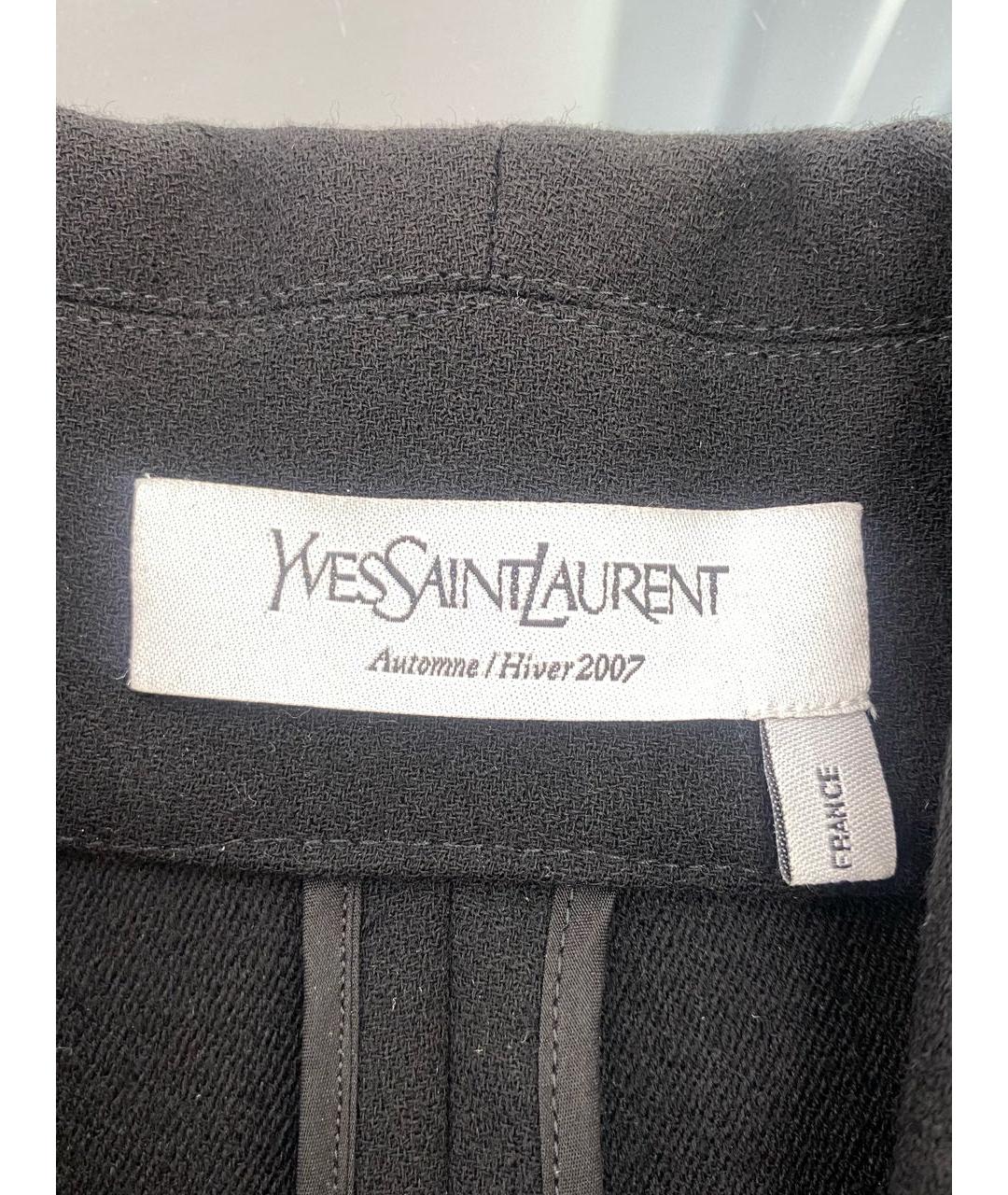 SAINT LAURENT Черное шерстяное повседневное платье, фото 4