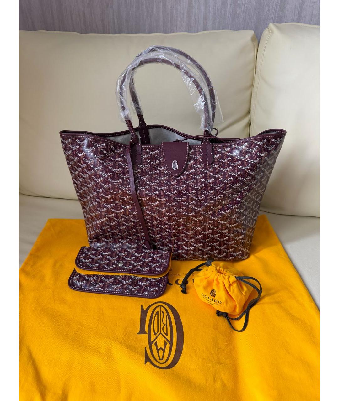 GOYARD Бордовая сумка тоут, фото 2