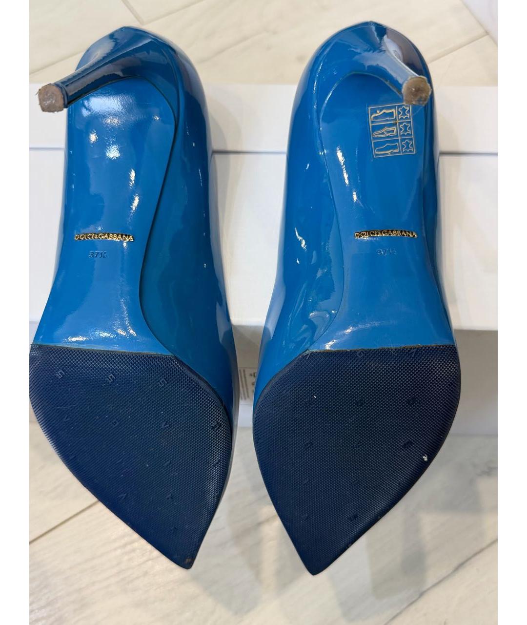 DOLCE&GABBANA Синие туфли из лакированной кожи, фото 5