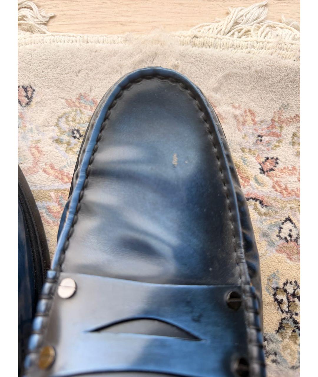 TOD'S Темно-синие лоферы из лакированной кожи, фото 5