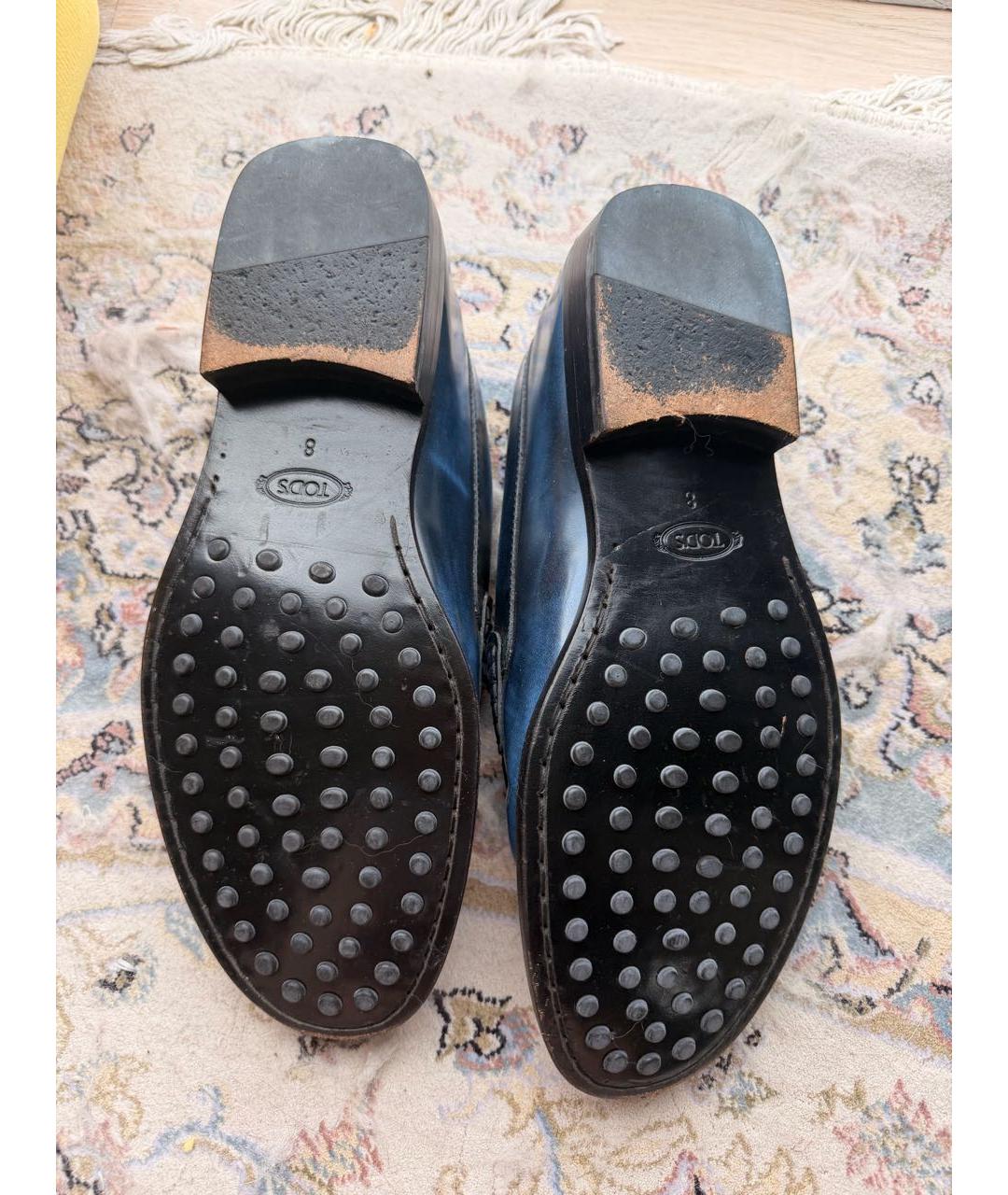 TOD'S Темно-синие лоферы из лакированной кожи, фото 3
