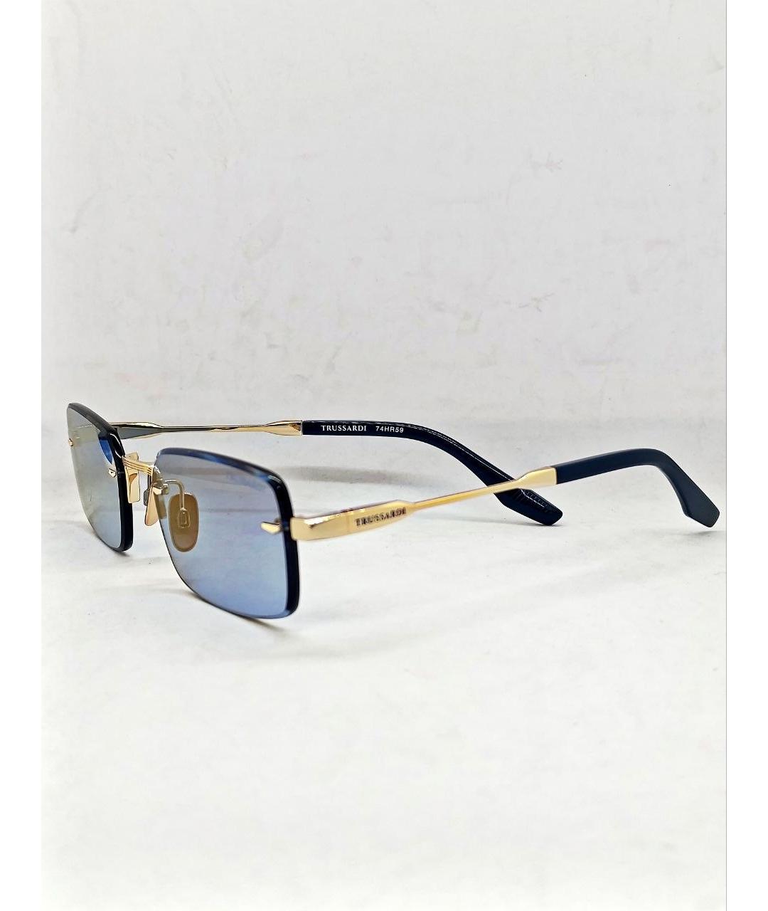 TRUSSARDI Голубые металлические солнцезащитные очки, фото 2