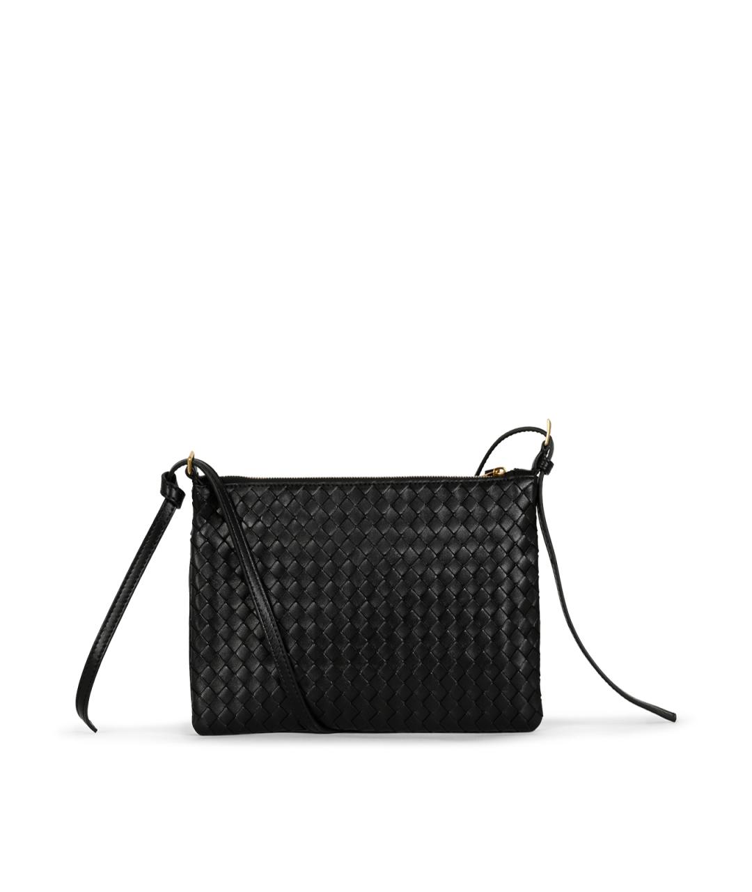 BOTTEGA VENETA Черная кожаная сумка через плечо, фото 6
