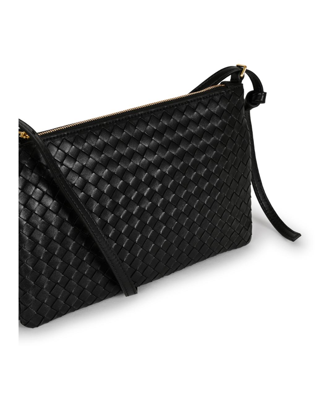 BOTTEGA VENETA Черная кожаная сумка через плечо, фото 7