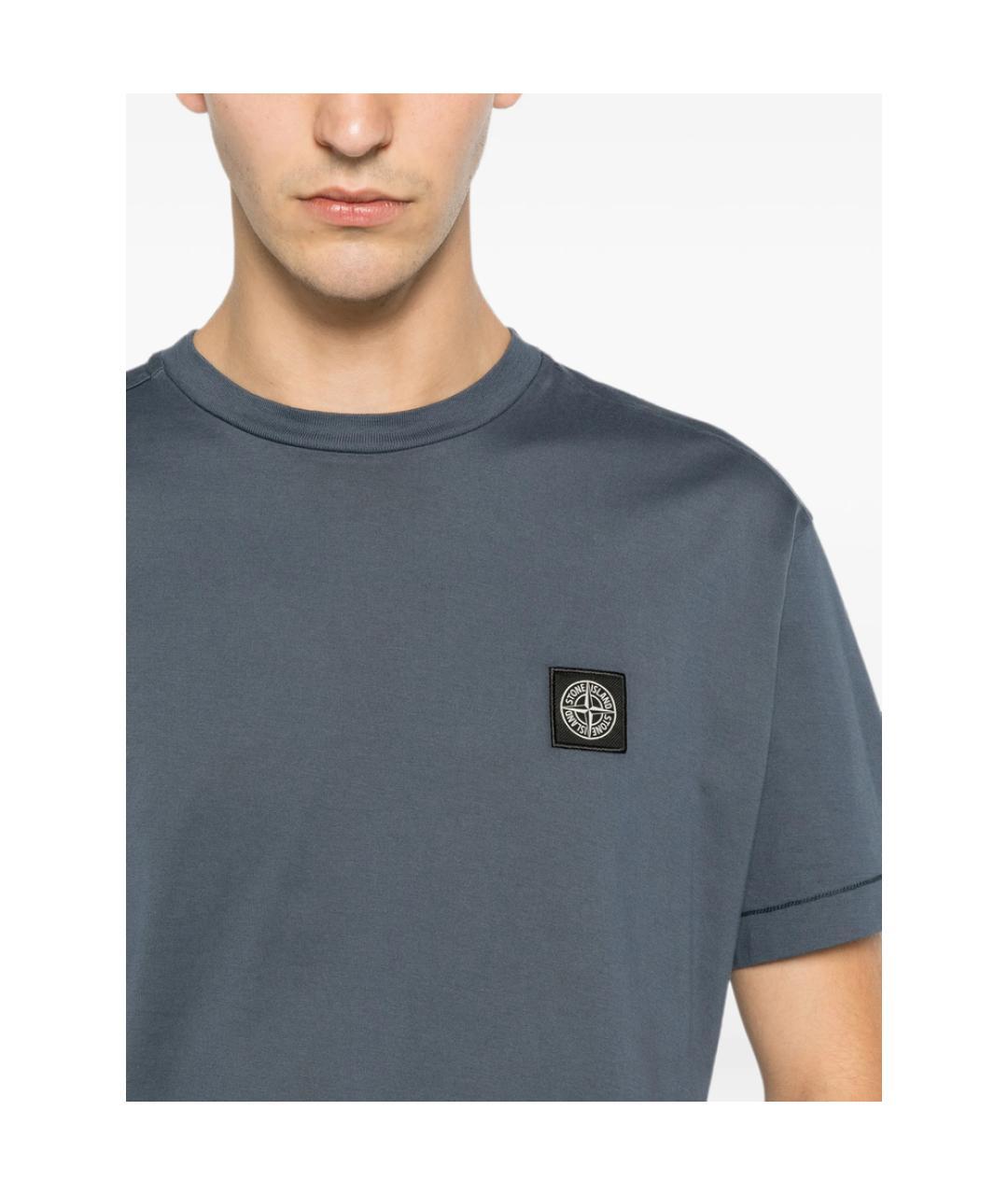 STONE ISLAND Синяя футболка, фото 4