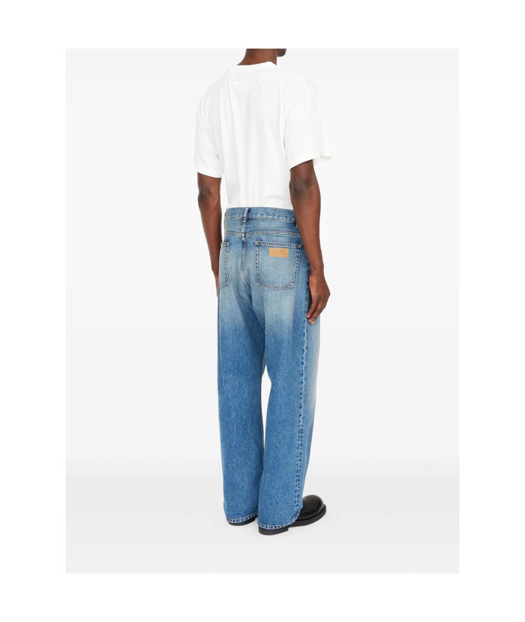 MM6 MAISON MARGIELA Синие хлопковые прямые джинсы, фото 6