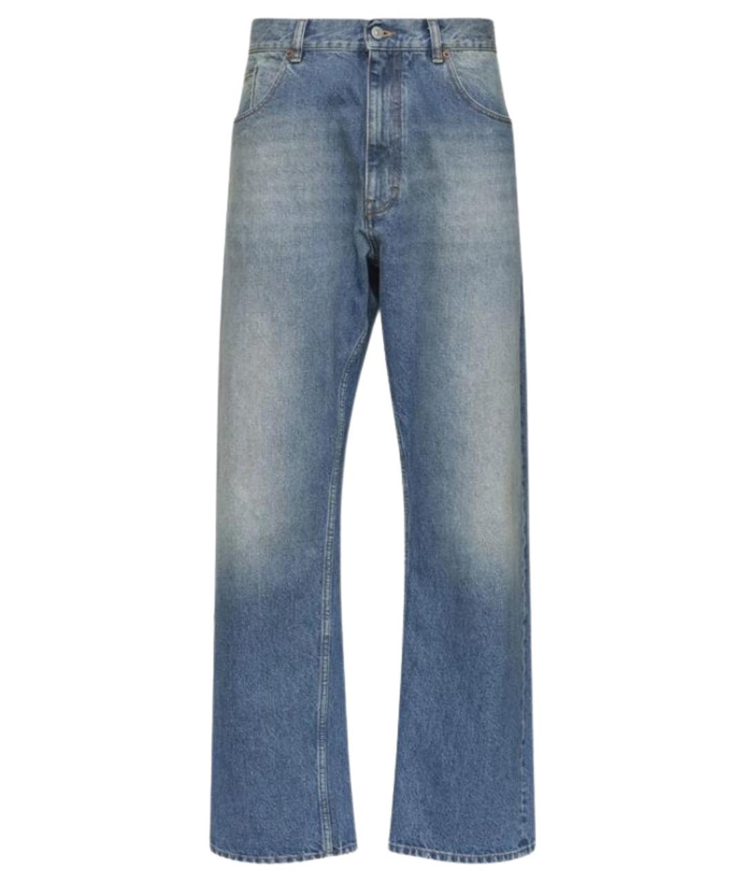 MM6 MAISON MARGIELA Синие хлопковые прямые джинсы, фото 1