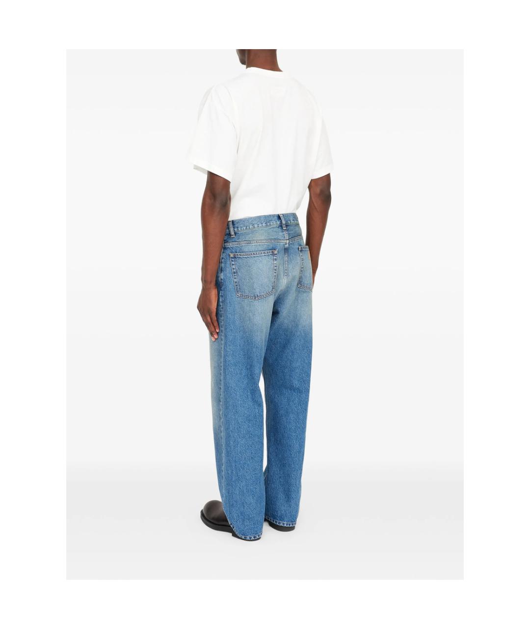 MM6 MAISON MARGIELA Синие хлопковые прямые джинсы, фото 2