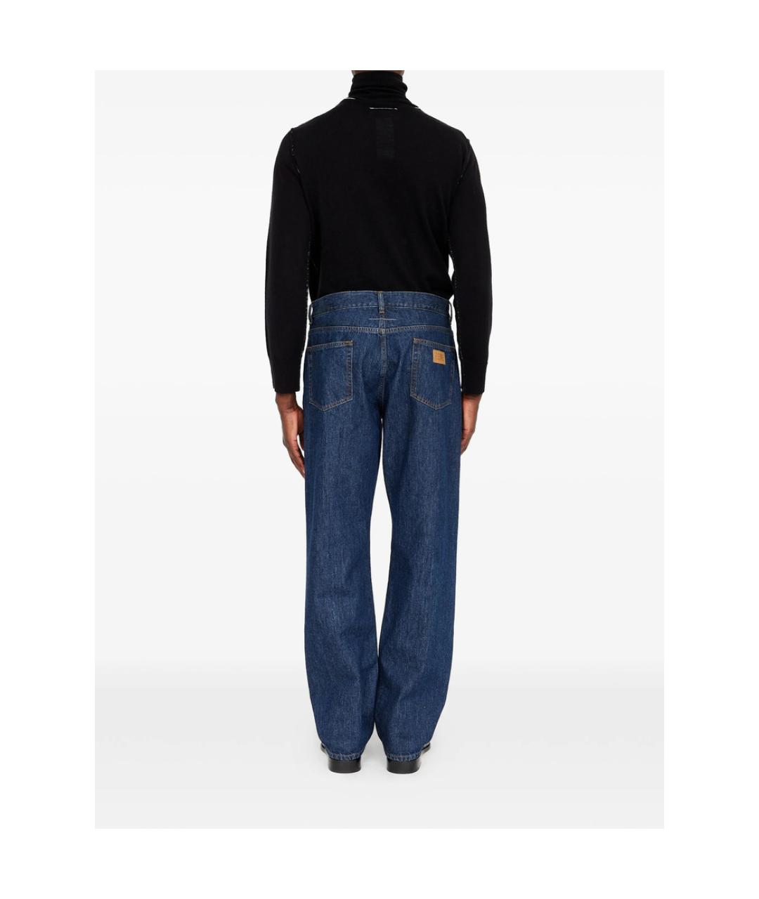 MM6 MAISON MARGIELA Синие хлопковые прямые джинсы, фото 3