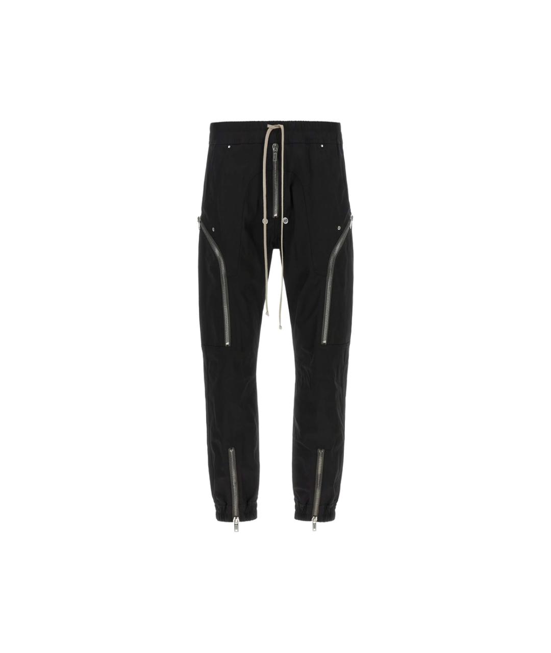 RICK OWENS Черные хлопковые повседневные брюки, фото 1
