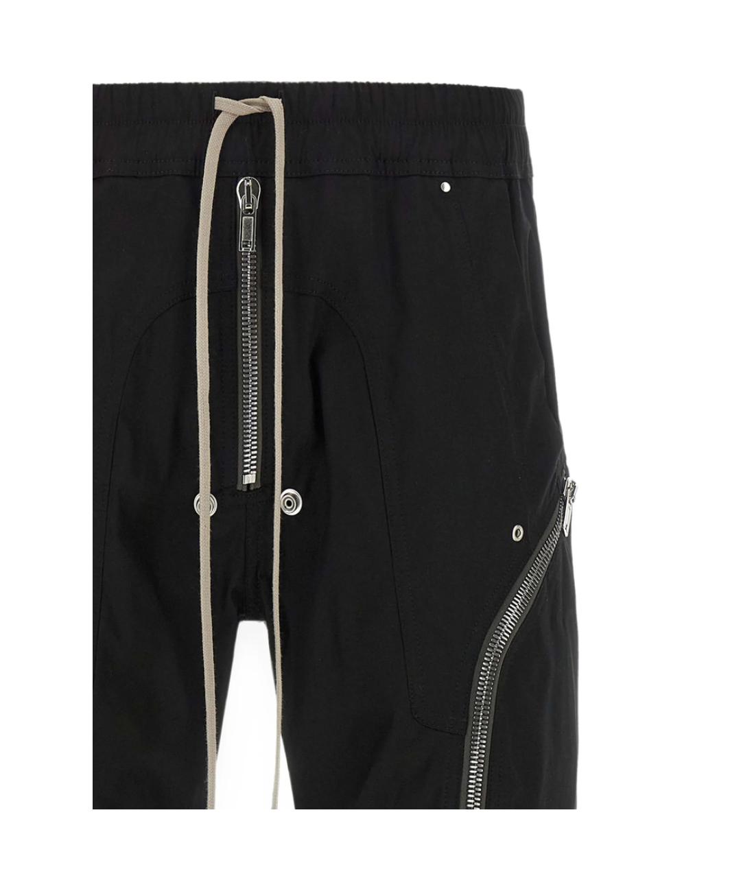 RICK OWENS Черные хлопковые повседневные брюки, фото 2