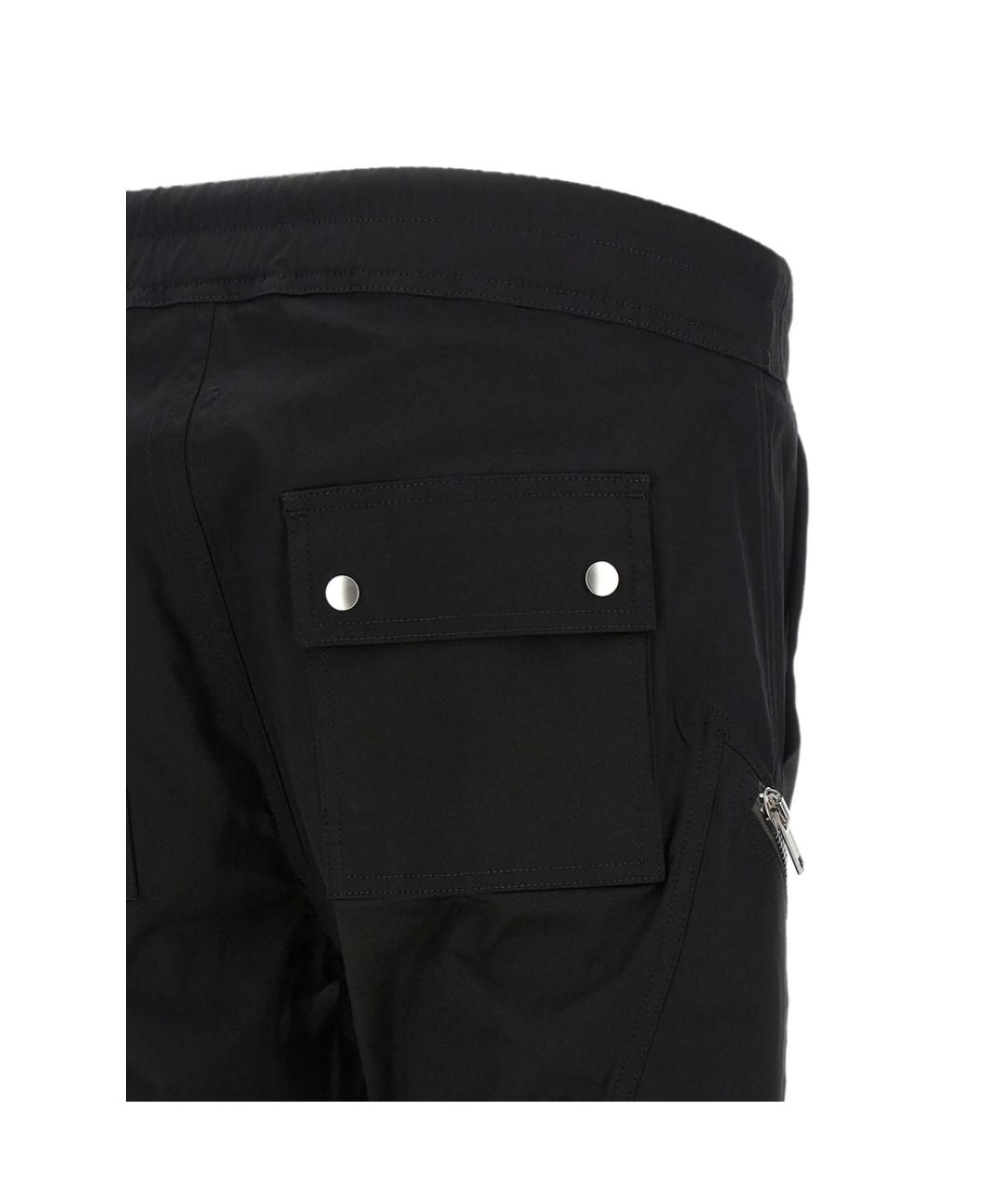 RICK OWENS Черные хлопковые повседневные брюки, фото 3