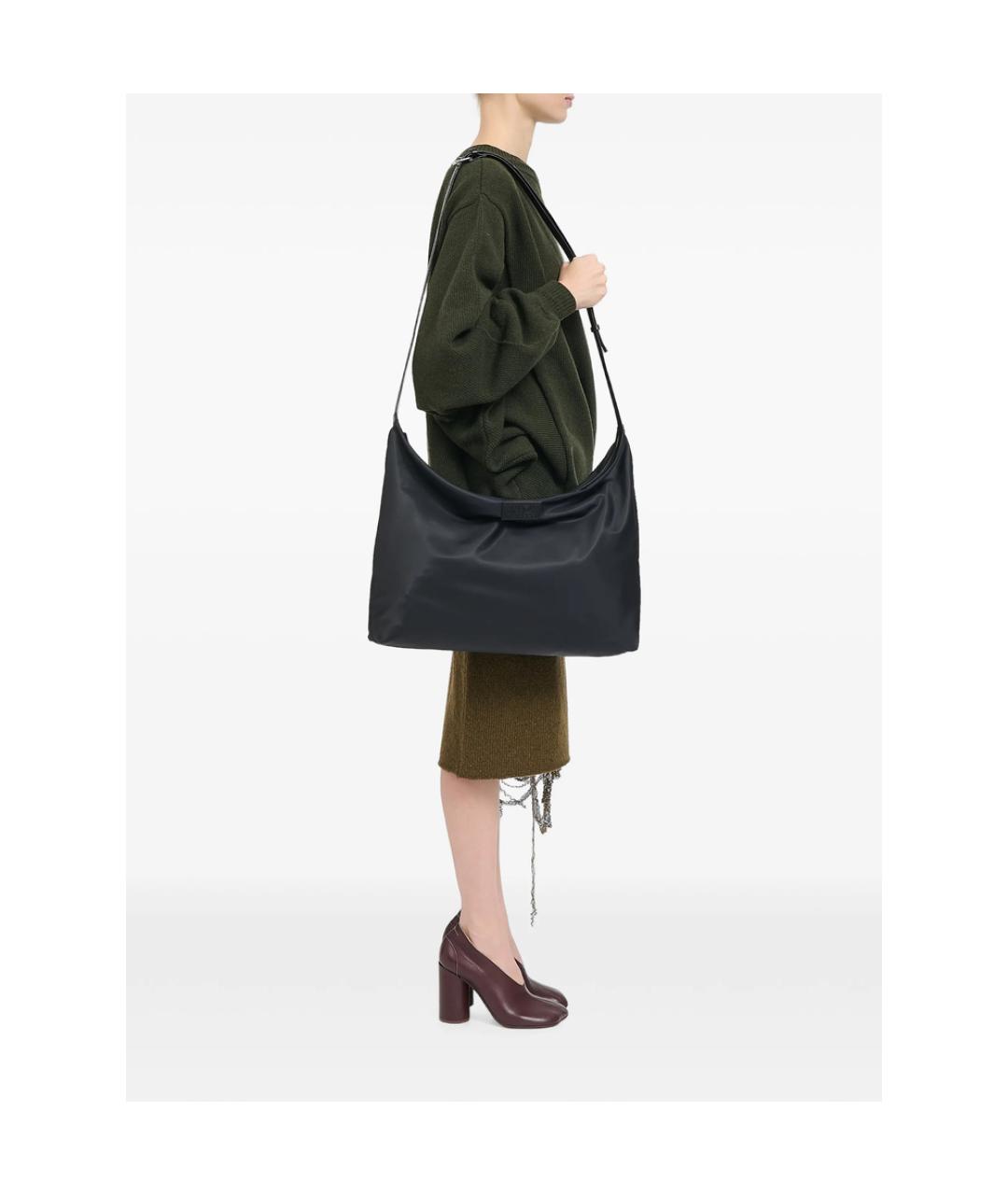 MM6 MAISON MARGIELA Черная тканевая сумка тоут, фото 3