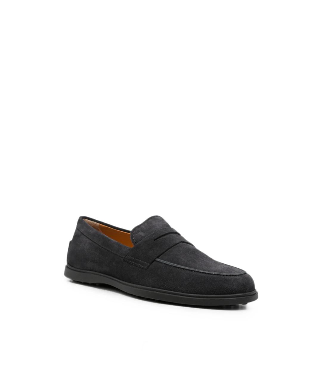 TOD'S Темно-синие замшевые лоферы, фото 3