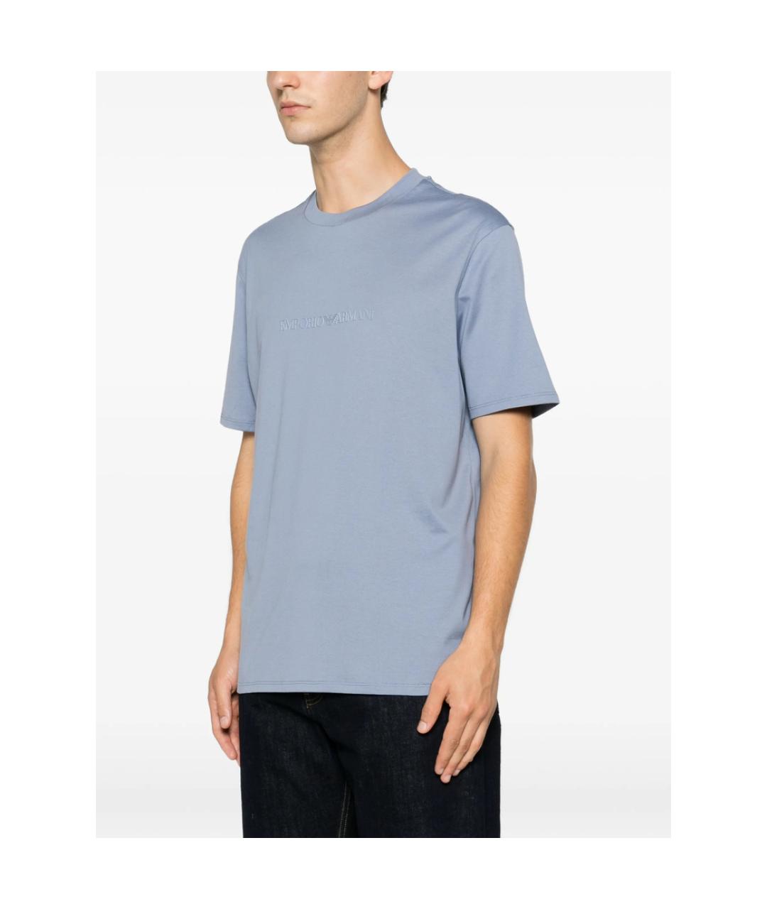 EMPORIO ARMANI Синяя футболка, фото 2