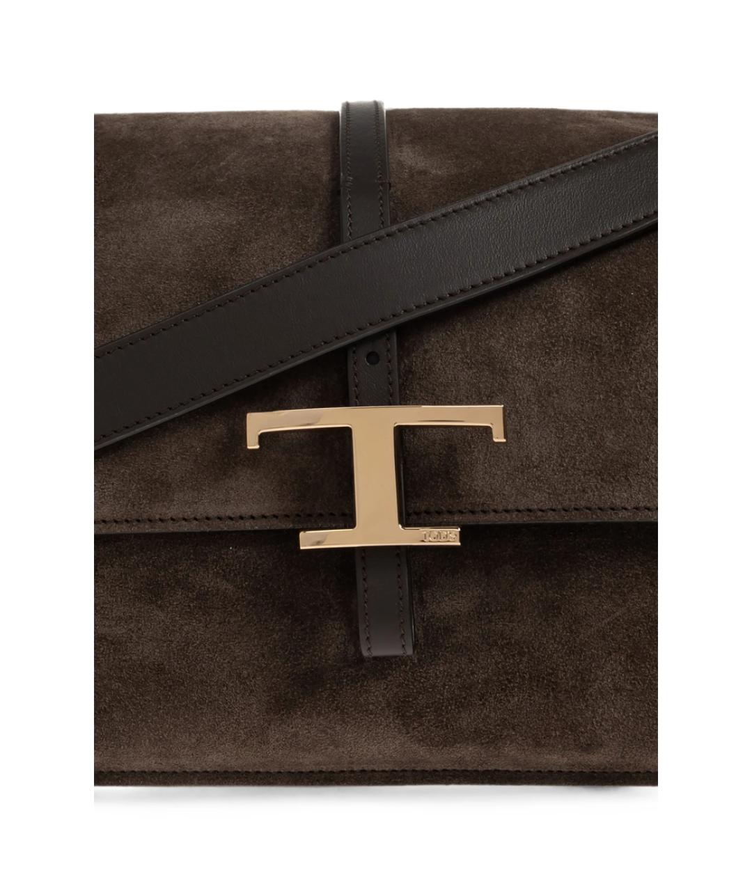 TOD'S Коричневая замшевая сумка через плечо, фото 4