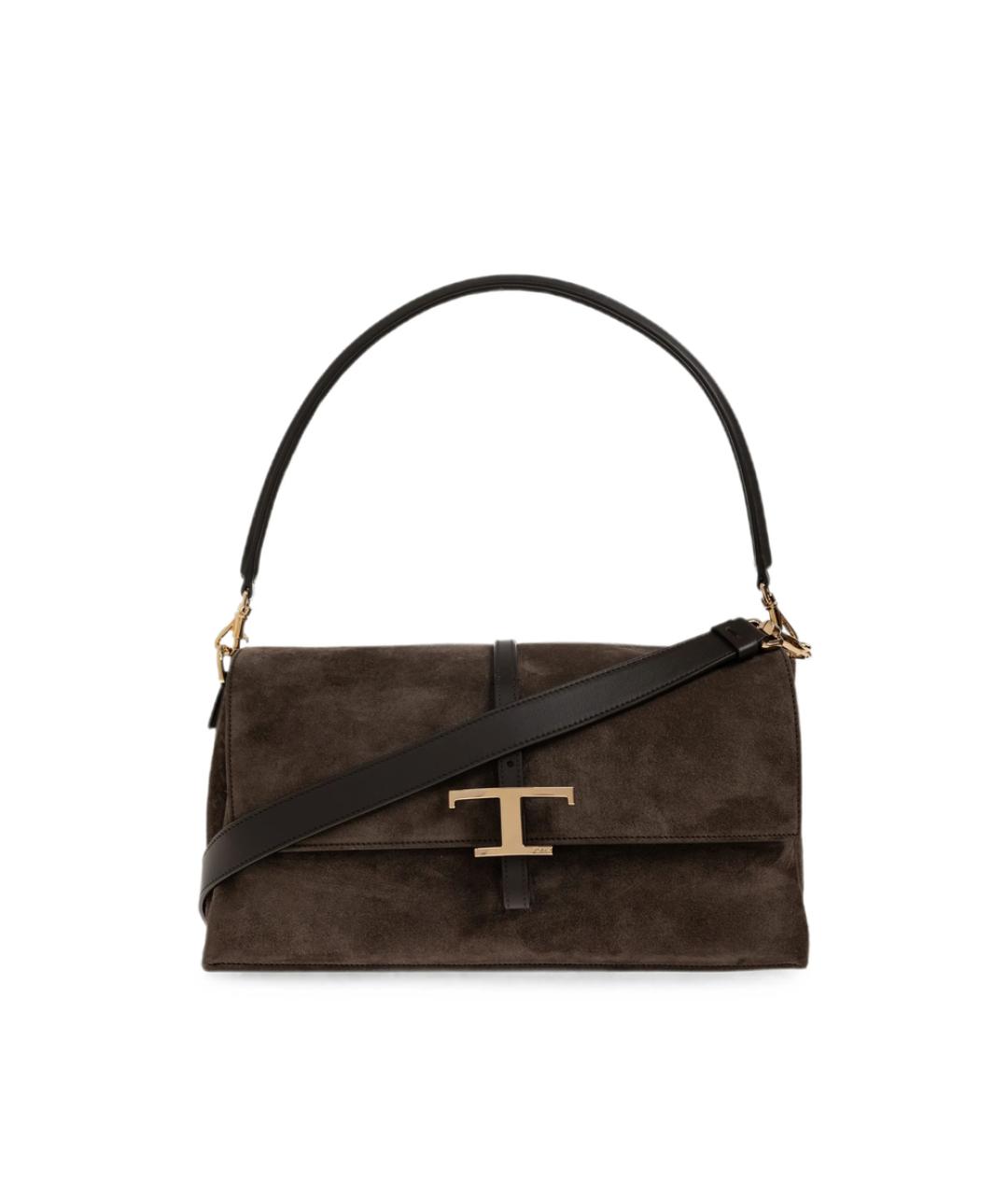 TOD'S Коричневая замшевая сумка через плечо, фото 1
