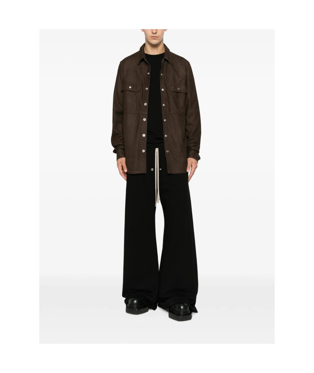 RICK OWENS Черная хлопковая футболка, фото 4