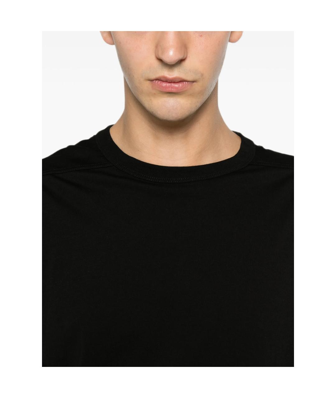 RICK OWENS Черная хлопковая футболка, фото 5
