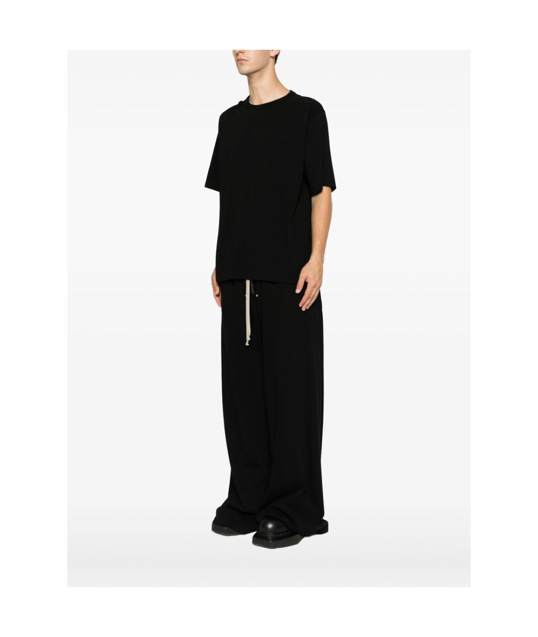 RICK OWENS Черная хлопковая футболка, фото 2