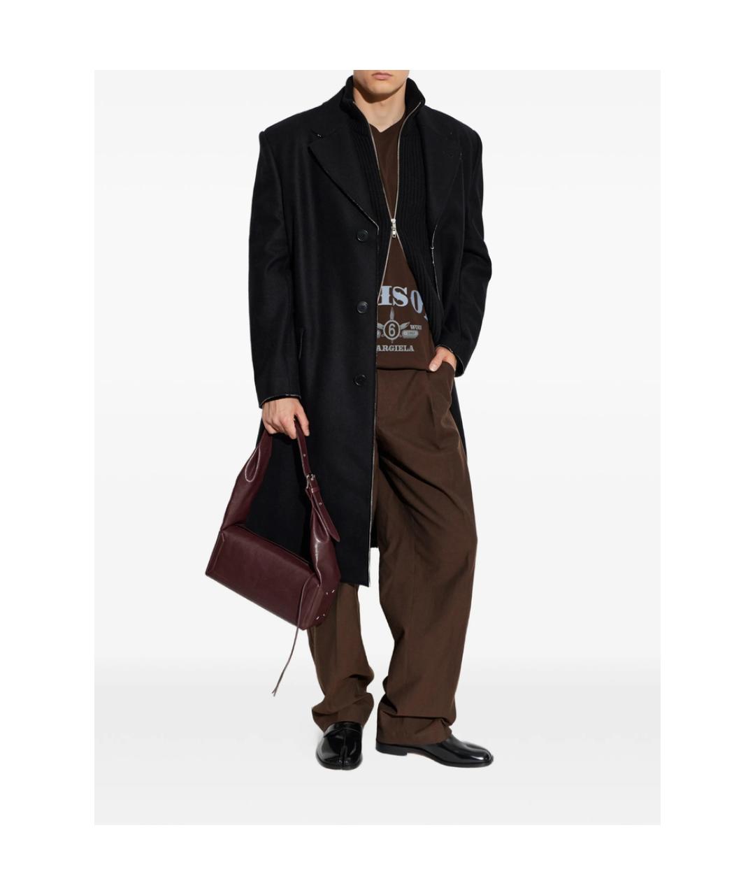 MM6 MAISON MARGIELA Черное шерстяное пальто, фото 2