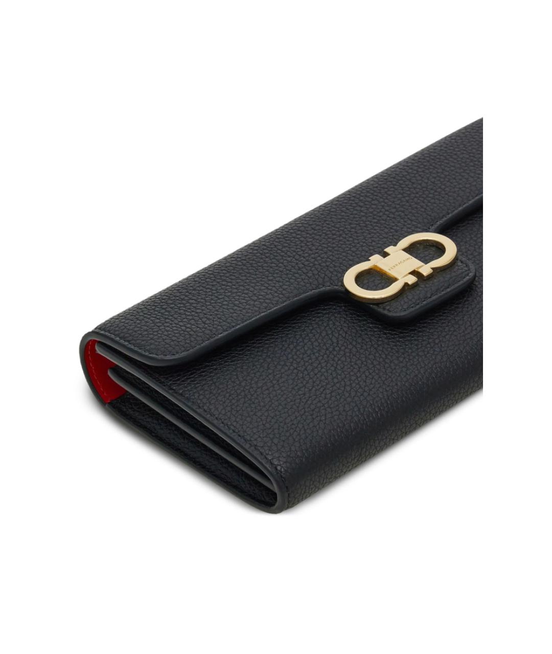 FERRAGAMO Черный кожаный кошелек, фото 5