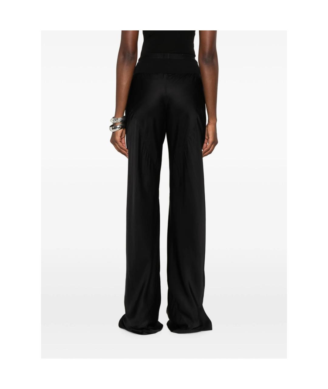 RICK OWENS Черные хлопковые прямые брюки, фото 5