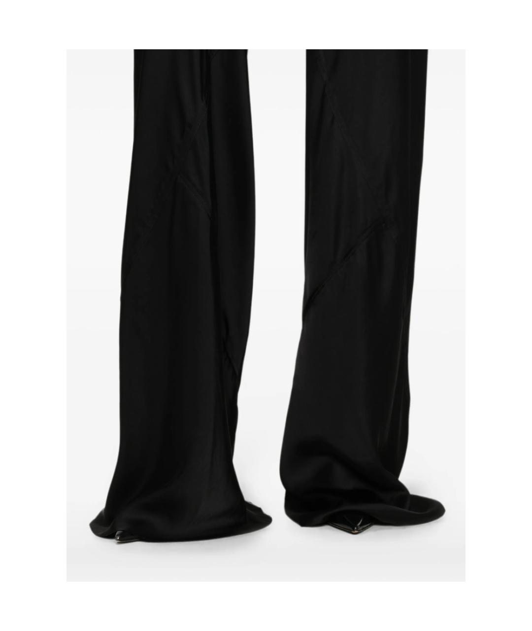 RICK OWENS Черные хлопковые прямые брюки, фото 4