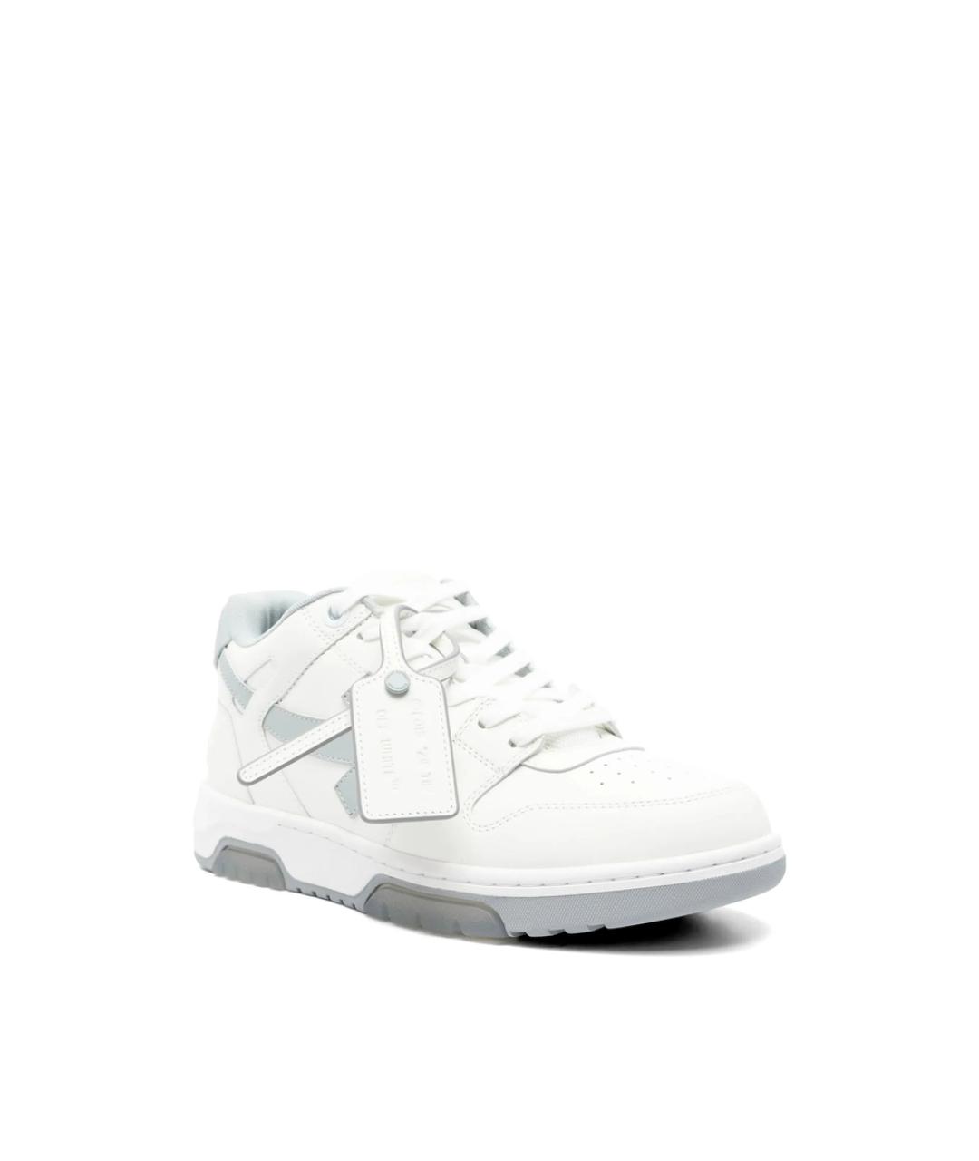 OFF-WHITE Белые кожаные низкие кроссовки / кеды, фото 2