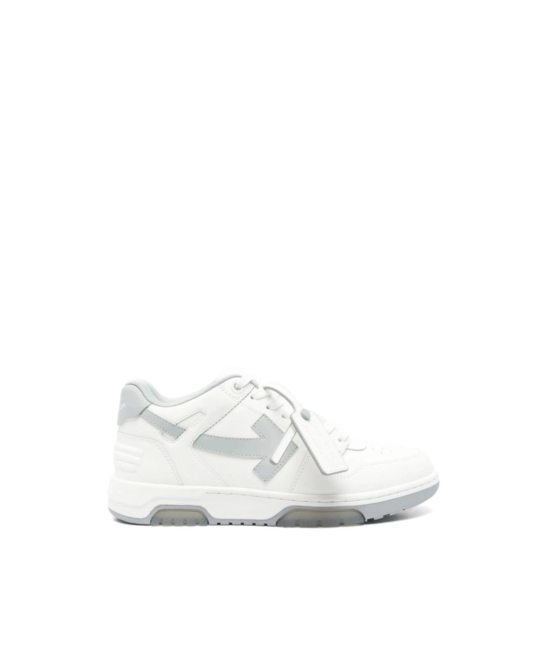 OFF-WHITE Белые кожаные низкие кроссовки / кеды, фото 1