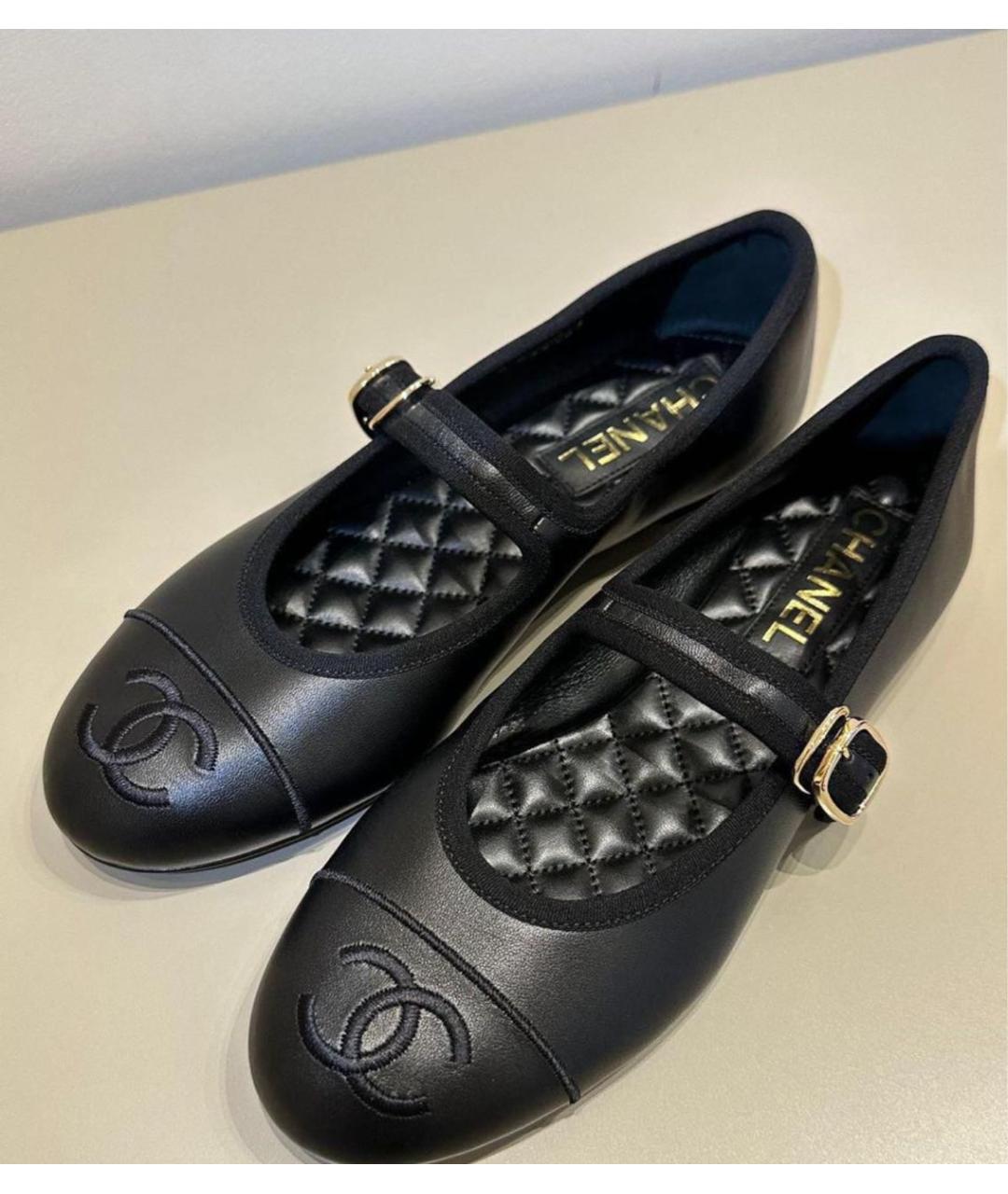 CHANEL Черные кожаные балетки, фото 7