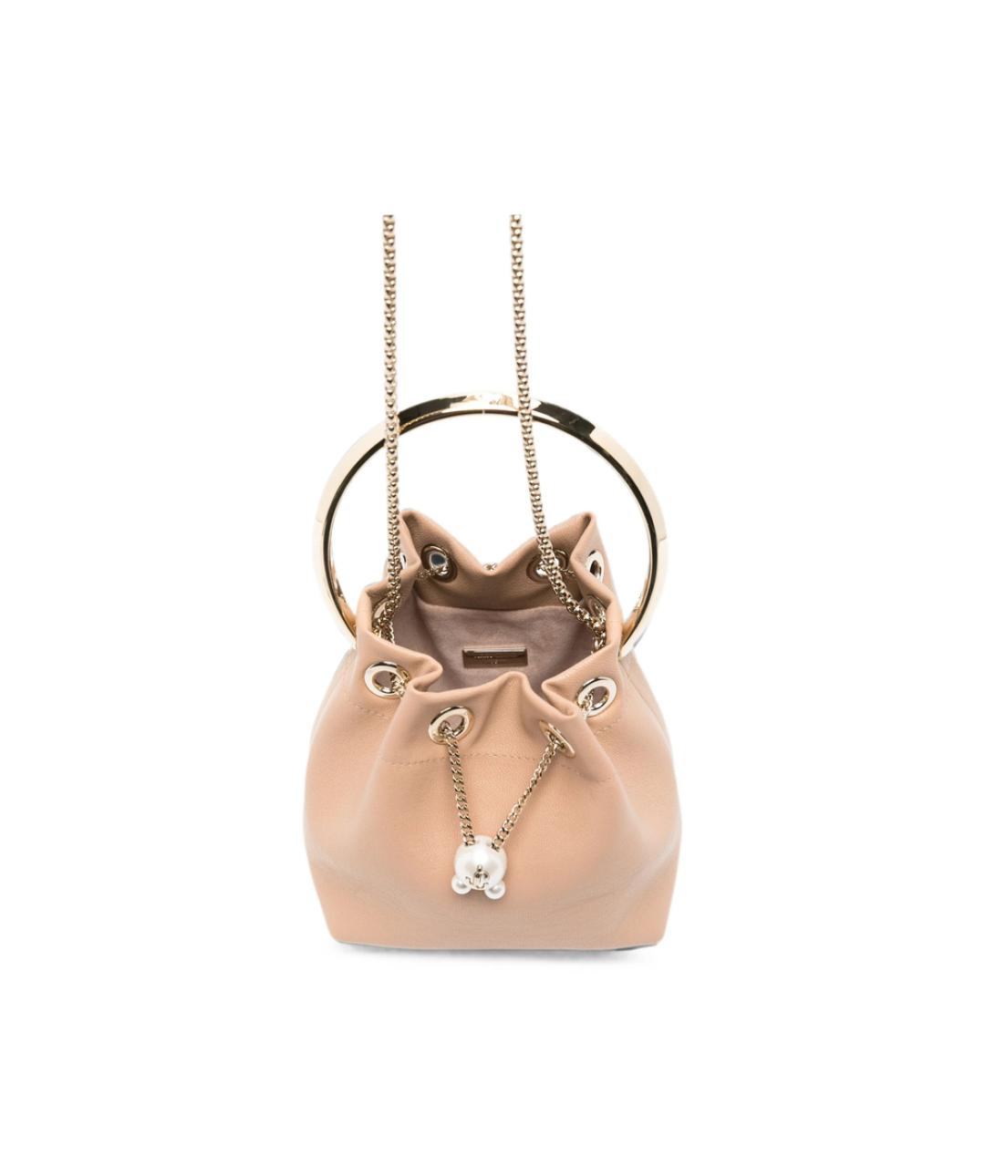 JIMMY CHOO Розовая кожаная сумка с короткими ручками, фото 3