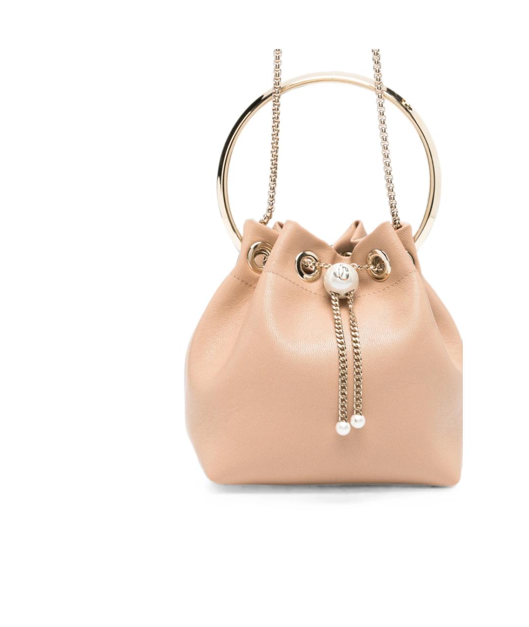 JIMMY CHOO Розовая кожаная сумка с короткими ручками, фото 5