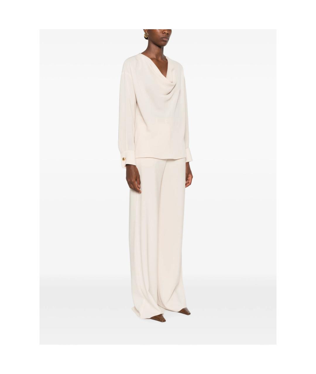 MAX MARA STUDIO Бежевая полиэстеровая блузы, фото 5