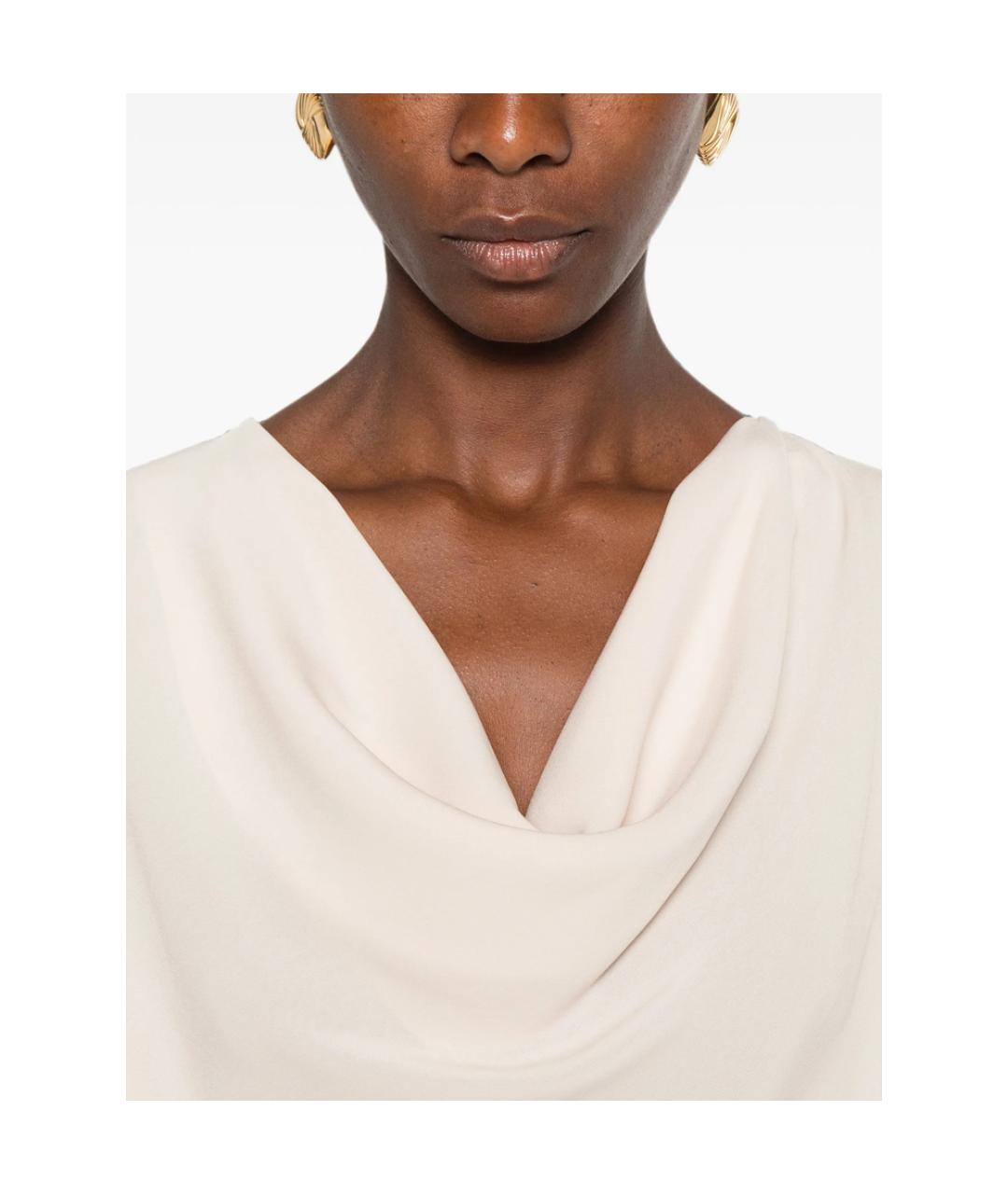 MAX MARA STUDIO Бежевая полиэстеровая блузы, фото 2