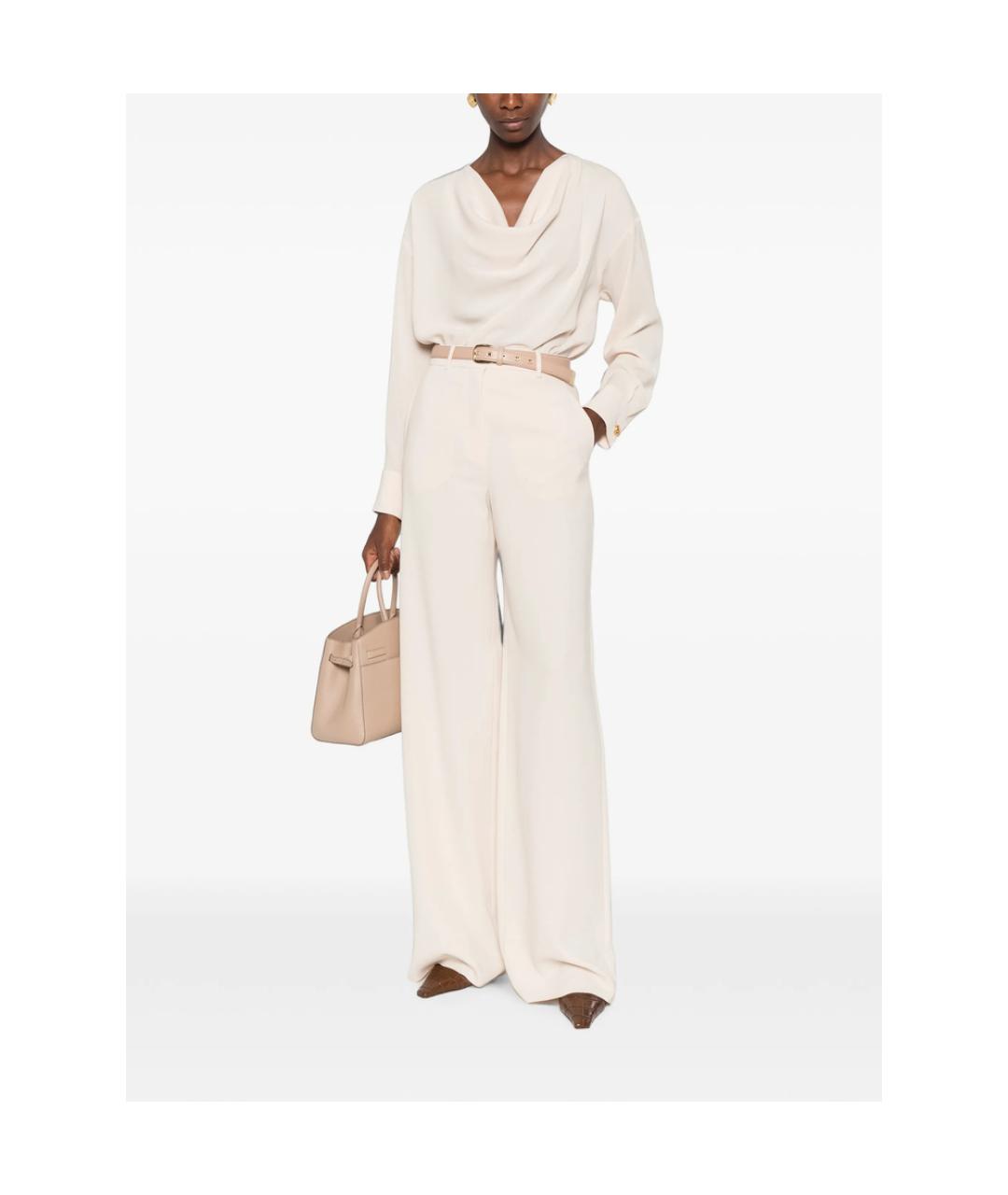 MAX MARA STUDIO Бежевая полиэстеровая блузы, фото 4