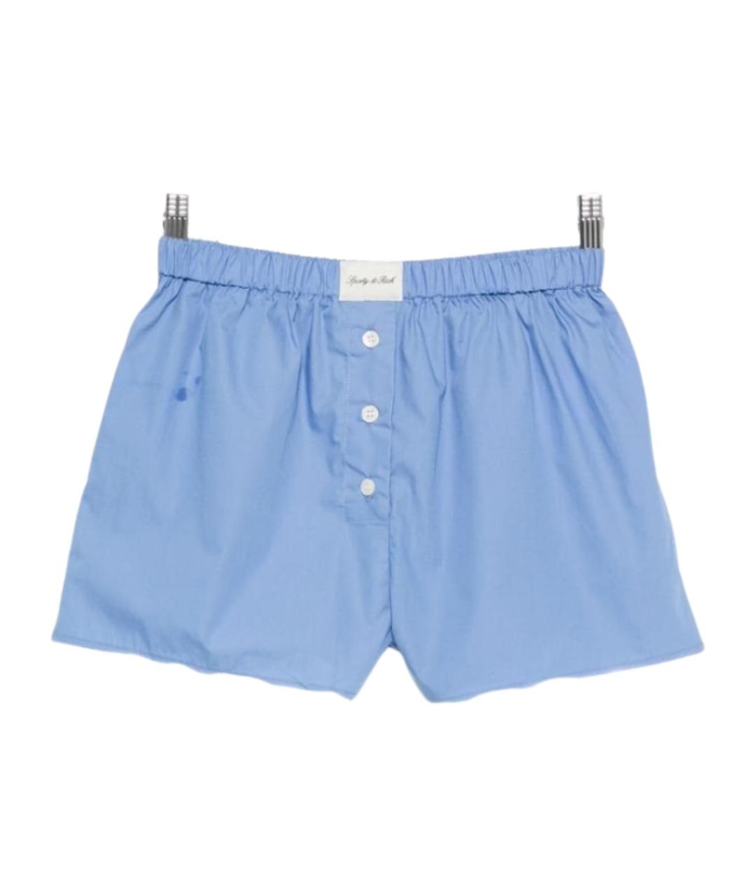SPORTY AND RICH Голубые хлопковые шорты, фото 1
