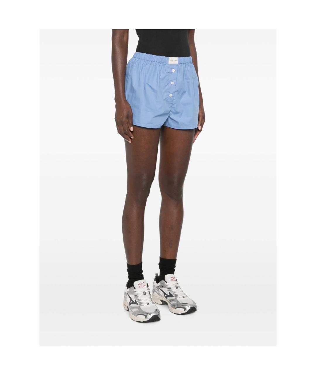 SPORTY AND RICH Голубые хлопковые шорты, фото 3