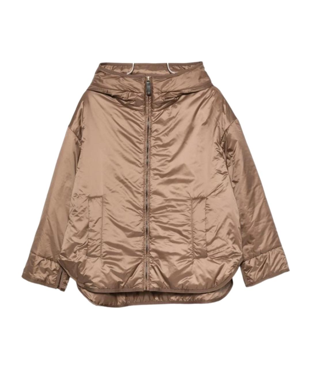 MAX MARA Коричневая полиэстеровая куртка, фото 1