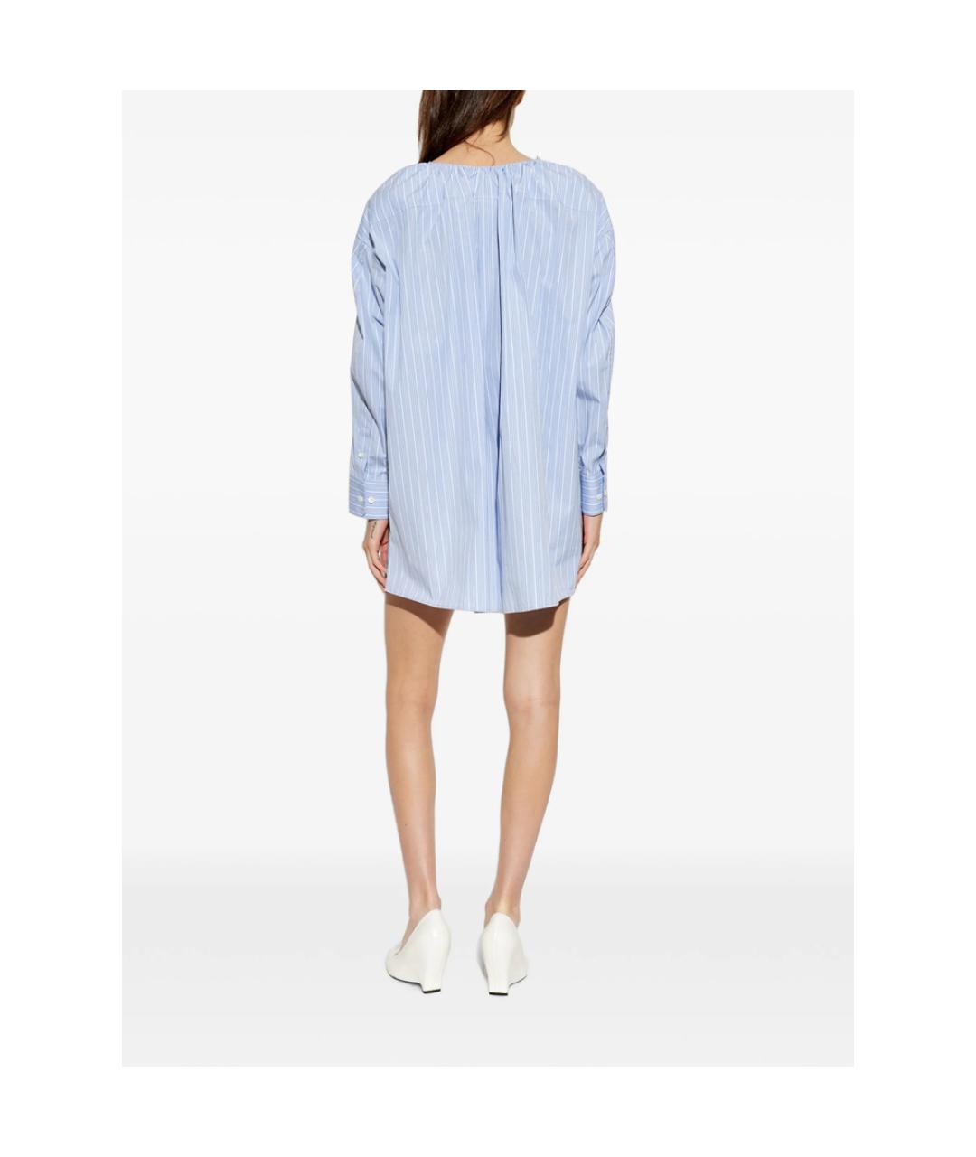 ALEXANDER WANG Голубое хлопковое повседневное платье, фото 3