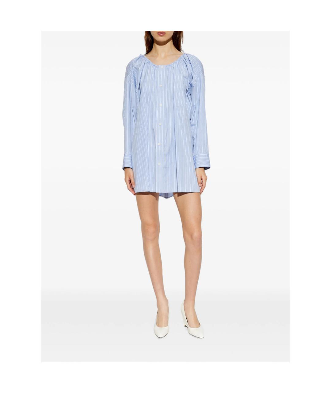 ALEXANDER WANG Голубое хлопковое повседневное платье, фото 4