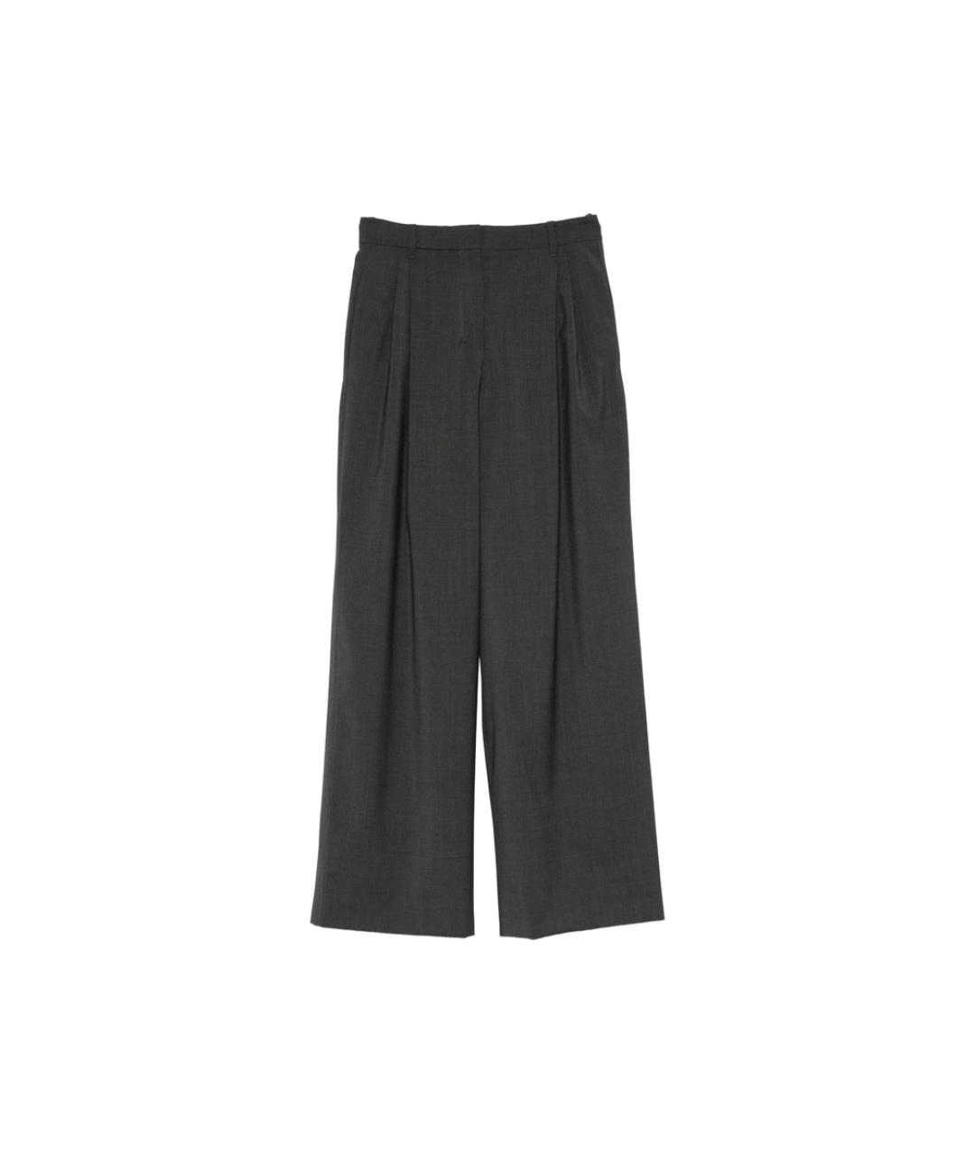 'S MAX MARA Серые шерстяные прямые брюки, фото 1