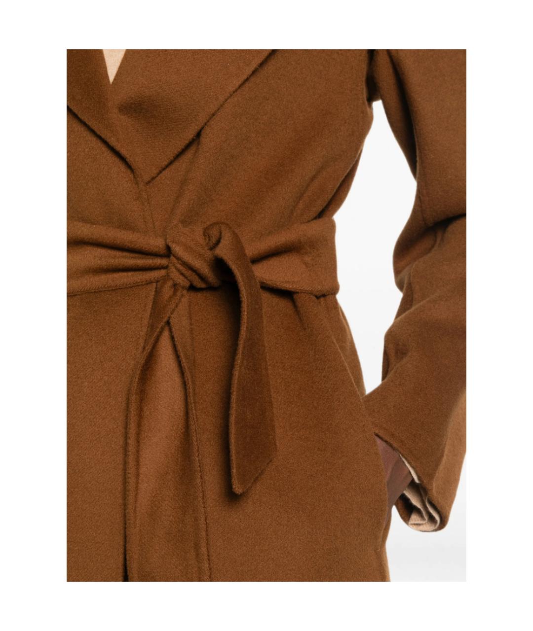 MAX MARA STUDIO Коричневое кашемировое пальто, фото 3