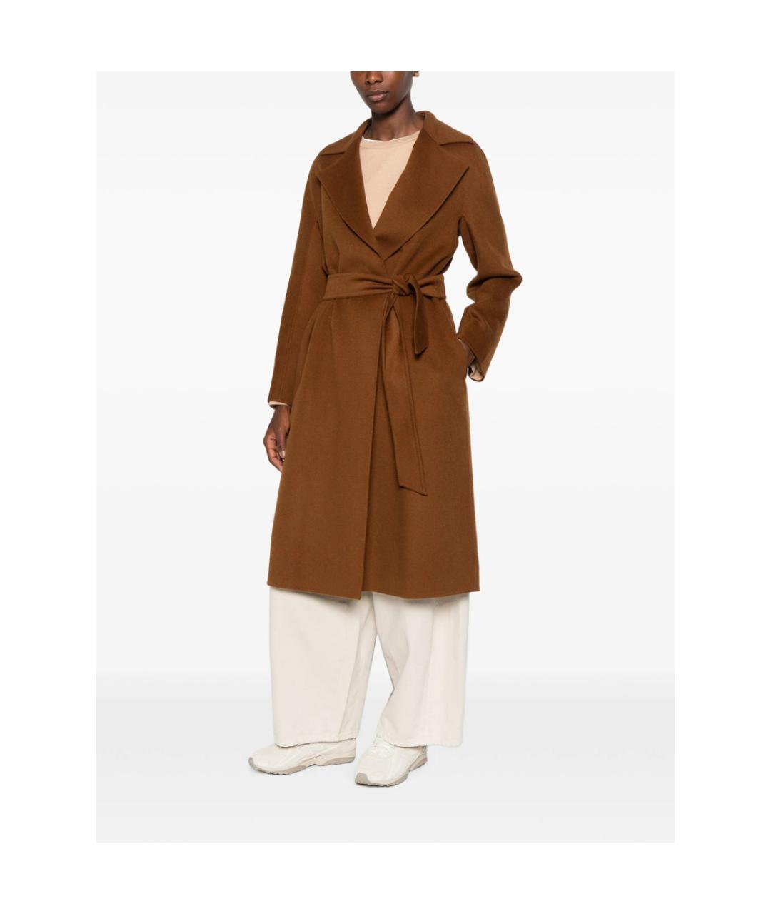 MAX MARA STUDIO Коричневое кашемировое пальто, фото 5